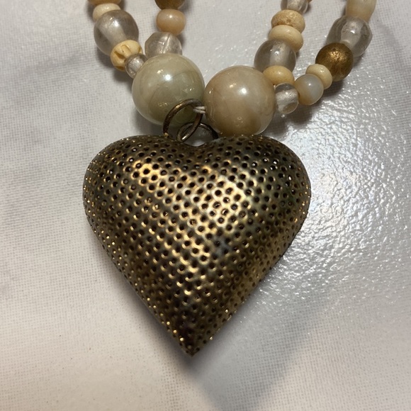 The Limited double stranded beaded heart necklace. I think vintage. So pretty! - Picture 7 of 9